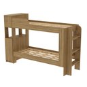 Ver imagem 6 de Cama Beliche Adulto Junevil Baú Superior com Escadas Armário de 1 Porta Marrom/Amendoa