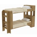 Ver imagem 2 de Cama Beliche Adulto Junevil Baú Superior com Escadas Armário de 1 Porta Marrom/Amendoa