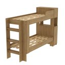 Ver mais imagens de Cama Beliche Adulto Junevil Baú Superior com Escadas Armário de 1 Porta Marrom/Amendoa