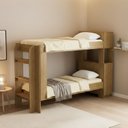 Ver imagem 1 de Cama Beliche Adulto Junevil Baú Superior com Escadas Armário de 1 Porta Marrom/Amendoa