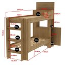 Ver imagem 3 de Cama Beliche Adulto Junevil Baú Superior com Escadas Armário de 1 Porta Marrom/Amendoa