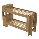 Ver imagem 5 de Cama Beliche Adulto Junevil Baú Superior com Escadas Armário de 1 Porta Marrom/Amendoa