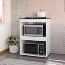 Ver imagem 1 de Balcão para Cooktop Adriana 4 e 5 Bocas MDP 75cm Branco Pintura UV Estrutura Reforçada