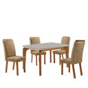 Ver imagem 1 de Mesa de Jantar Liz 120 cm Tampo MDF Vidro Canto Copo com 4 Cadeira Aline