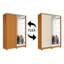 Ver imagem 5 de Guarda Roupa Solteiro com Espelho Rizatto Flex A02 Off/cinamomo - Mpozenato