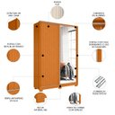 Ver imagem 3 de Guarda Roupa Solteiro com Espelho Rizatto Flex A02 Off/cinamomo - Mpozenato