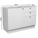 Ver imagem 4 de Balcão de Cozinha 1 Porta 3 Gavetas 100% MDF 120cm sem Tampo Sevilha Herval Branco/Artico