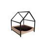 Casinha Pet Cama Casa Cachorro Cães Gato Porte Médio Proteção Confortável Marrom Madeira Preto - 2