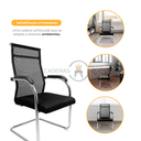 Ver imagem 3 de Cadeira de Escritório Diretor com Base Fixa Atendimentos Consultório London Mesh Preta