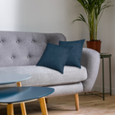 Ver imagem 4 de Kit 4 Capas Almofadas Luxo 50 X 50cm com Ziper Glamour Azul Petroleo