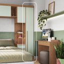 Ver imagem 2 de Guarda-Roupa Modulado 1 Porta Infinity Marrom/Cedro/Pistache Line