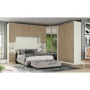 Ver imagem 7 de Quarto Henn Seletto 5 Peças (1 Armário Ponte + 1 Closet + 1 Guarda Roupa + 2 Complementos) Qmh05