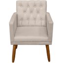 Ver imagem 2 de Jogo 2 Poltronas Decorativa para Cliente Salão de Beleza Tecido Suede Pés em Madeira Natural