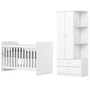 Ver imagem 1 de Jogo de Quarto Infantil Labirinto Guarda Roupa e Berço Branco - Henn