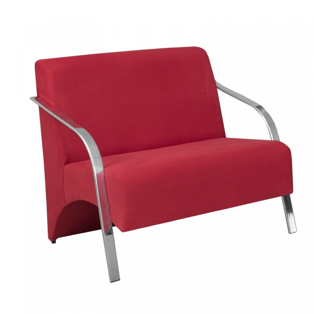 Poltrona Vênus 2 Lugares Braço Alumínio D Salla Vermelho - 1