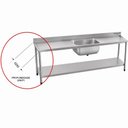 Ver imagem 3 de Mesa com Cuba - 1500x600 - Plano Inferior Liso Aço Inox 430