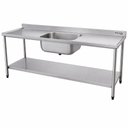 Ver imagem 1 de Mesa com Cuba - 1500x600 - Plano Inferior Liso Aço Inox 430