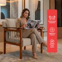 Ver imagem 4 de Kit 4 Poltrona Sala Decorativa Ayla Estofada Boucle Bege Base Madeira Castanho - Arkell