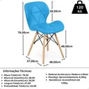 Ver imagem 5 de Kit 16 Cadeiras de Jantar Charles Eames Slim Wood Estofada - Azul