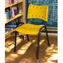 Ver imagem 1 de Cadeira Iso Base Preto Escola, Escritório Amarelo Kit 8 Un