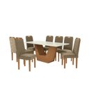 Ver imagem 2 de Conjunto Sala de Jantar Verbana Kappesberg 8 Cadeiras Veludo Bege