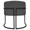 Ver mais imagens de Poltrona Decorativa Recepção Luna Base de Ferro Preta - Cinza Corino