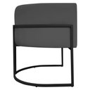 Ver imagem 6 de Poltrona Decorativa Recepção Luna Base de Ferro Preta - Cinza Corino