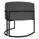 Ver imagem 7 de Poltrona Decorativa Recepção Luna Base de Ferro Preta - Cinza Corino