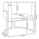 Ver imagem 4 de Poltrona Decorativa Recepção Luna Base de Ferro Preta - Cinza Corino