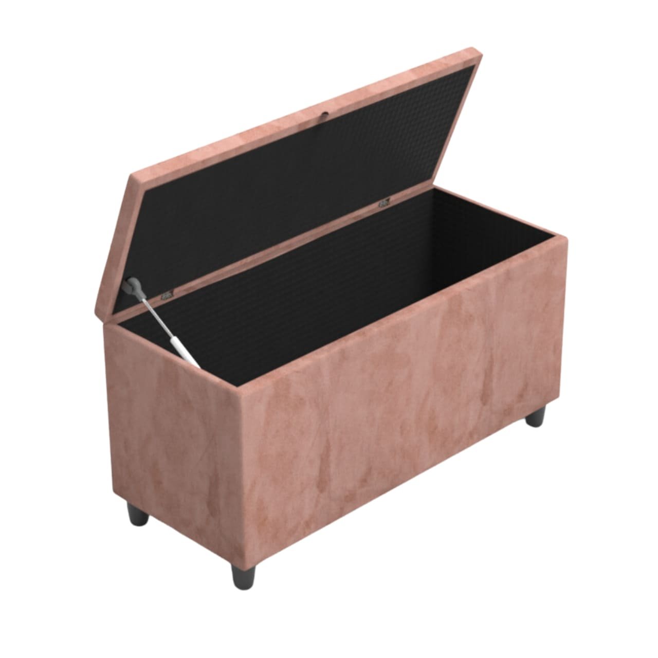 Recamier Baú Casal Estofado Capitonê 85 Cm para Quarto - Rosa - 3