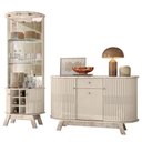 Ver imagem 1 de Aparador para Sala Buffet Monza e Cristaleira Marina Calacata Off White - Madetec