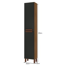 Paneleiro Monza 40cm 2 Portas Freijó/chumbo - Indékes - 3