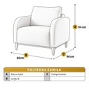 Ver imagem 3 de Poltrona para Sala de Estar Madeira Maciça Camila Luxo Bege Cappuccino
