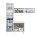 Ver imagem 3 de Armários Para Lavanderia 4 Módulos 100% MDF Com Porta Basculante Branco Holger Shop Jm