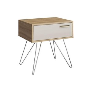 Mesa Cabeceira Infantil 881 c/ 1 Gaveta Noce/Off White - Carraro