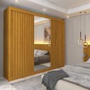Ver imagem 1 de Royale Ripado 3P Roupeiro c/1 Porta Espelho Cor:Naturale e Naturale Ripado
