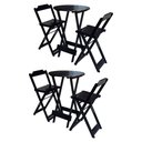 Ver imagem 1 de Kit 2 Jogos de Mesa Bistrô de Madeira com 2 Cadeiras Dobrável Ideal para Bar e Restaurante Tabaco