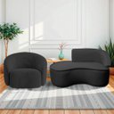 Ver imagem 1 de Kit Divã Recamier Orgânico Marrocos 150cm Lado Esquerdo e 1 Poltronas Amore Linho