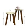 Duas Mesas de Canto Pé Palito Tripé Madeira para Sala Quarto:offwhite - 3