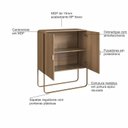 Ver imagem 6 de Balcão Buffet Orgânico 90cm 2 Portas Pé Metal Luna Móvel na Caixa