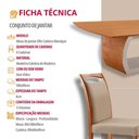Ver imagem 6 de Mesa Zeus 180cm Tampo Laminado Canto Barril com 6 Cadeiras Linho Premium Imbuia Natural