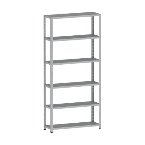 Estante de Estrutura Metálica com 6 Prateleiras 175cm(a)92acm(l)40cm(p) com Reforço Cinza