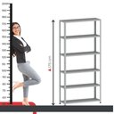 Ver imagem 4 de Estante de Estrutura Metálica com 6 Prateleiras 175cm(a)92acm(l)40cm(p) com Reforço Cinza