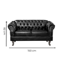 Ver imagem 3 de Namoradeira Chesterfield Duque 2 Lugares Via Encanto Courano Preto