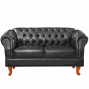 Ver imagem 1 de Namoradeira Chesterfield Duque 2 Lugares Via Encanto Courano Preto
