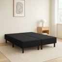 Ver imagem 1 de Caixa Base Box King Resistente em Veludo Premium Moderno:cinza