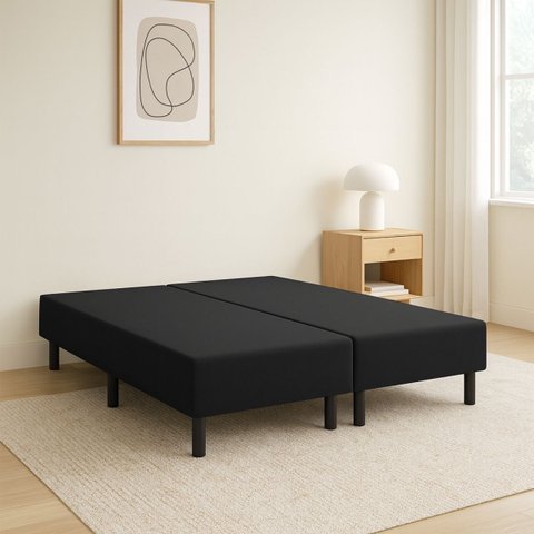 Caixa Base Box King Resistente em Veludo Premium Moderno:cinza