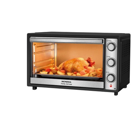 Forno Elétrico Mondial Family Grill Frn-60-Bi 60L 1800W 127V Inox com Grill e Timer 90 Minutos