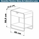 Ver imagem 6 de Mesa de Cabeceira Orgânica Luna Artesano 60 cm (Largura) MDP Off White Uma Gaveta Base Metal