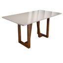 Ver imagem 4 de Conjunto Sala de Jantar Mesa Antonela 160x90cm Tampo Vidro/MDF com 6 Cadeiras Dalia